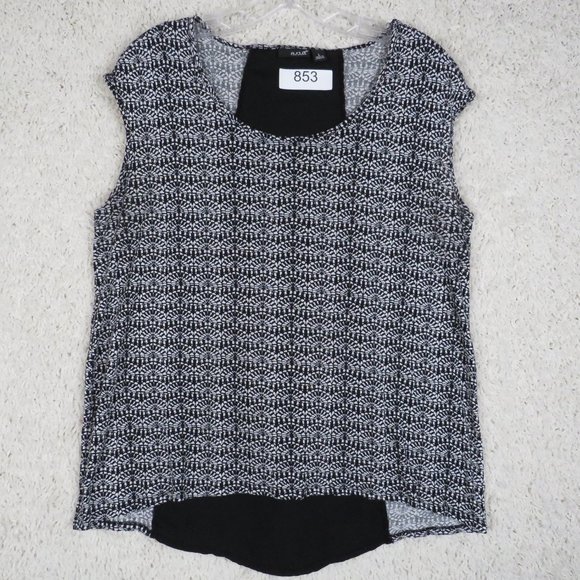 A New Approach* Women's Short Sleeve Boat Neck Curved Hem Blouse~‎ Size Large - Picture 1 of 13